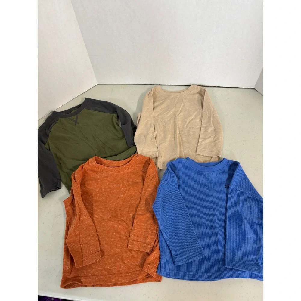 Cat & Jack Jumping Beans Toddler Boys 18M Long‎ Sleeve Shirt Bundle 4ct